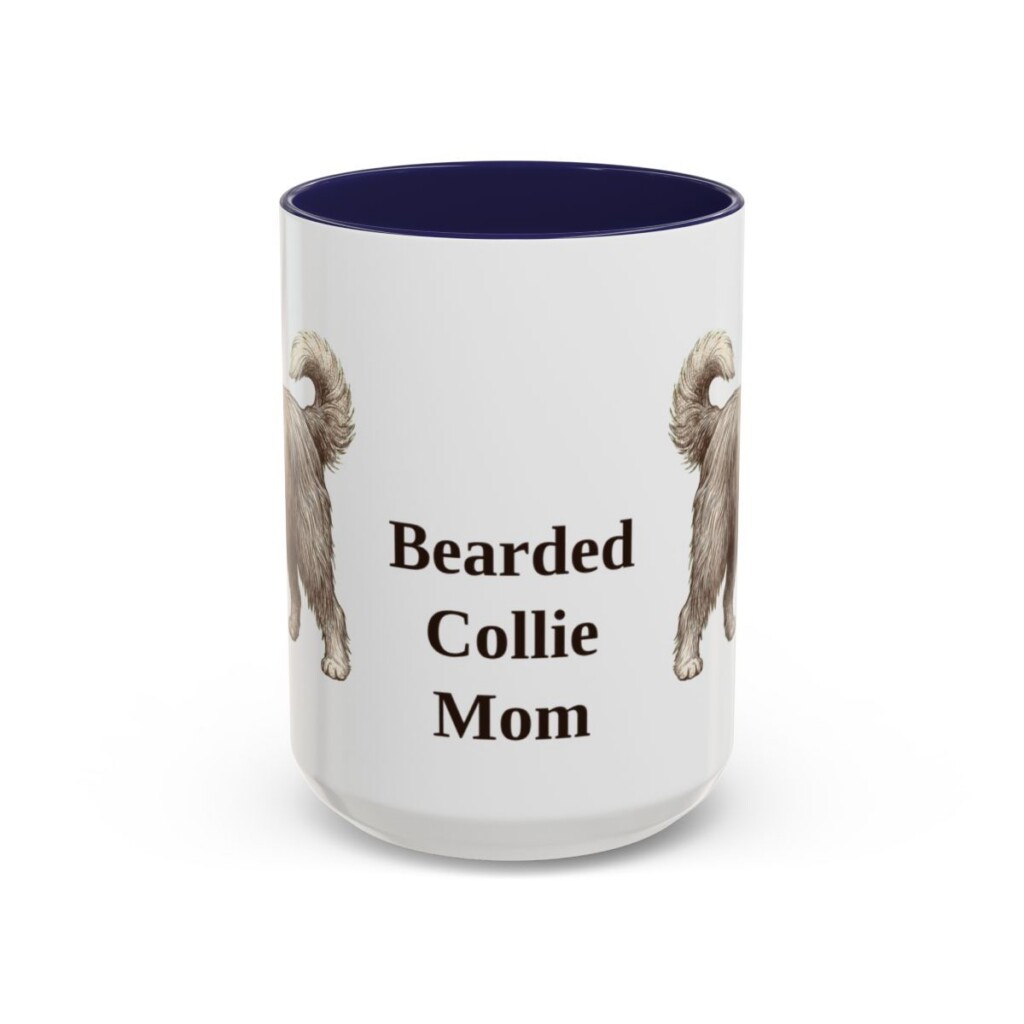 15oz-bearded-collie-mug-mom-navy 15oz Bearded Collie Dog Mom Mug, Navy, front view