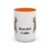 15oz Bearded Collie Mug, Orange, front view