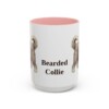 15oz Bearded Collie Mug, Pink, front view