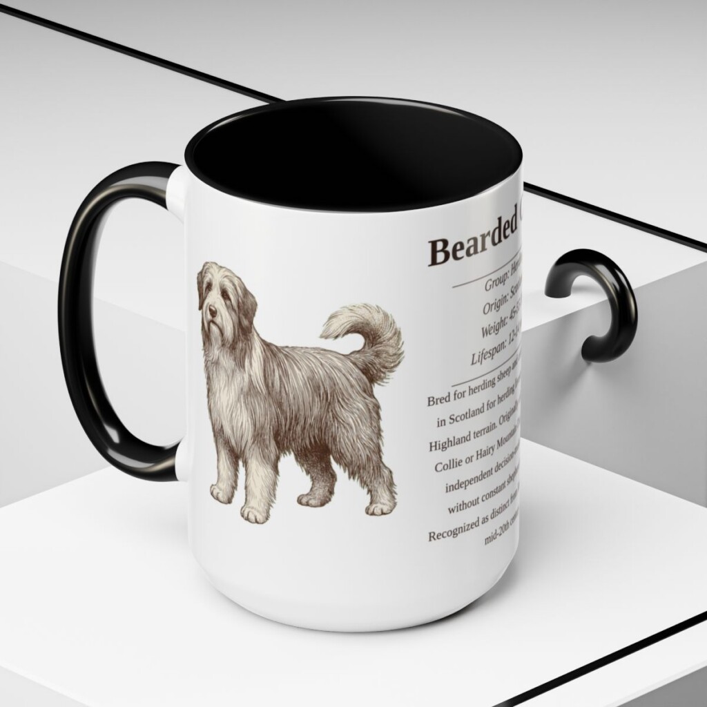 15oz-bearded-collie-mug-writeup-black-context-2 15oz Bearded Collie Mug, Black, lifestyle photo