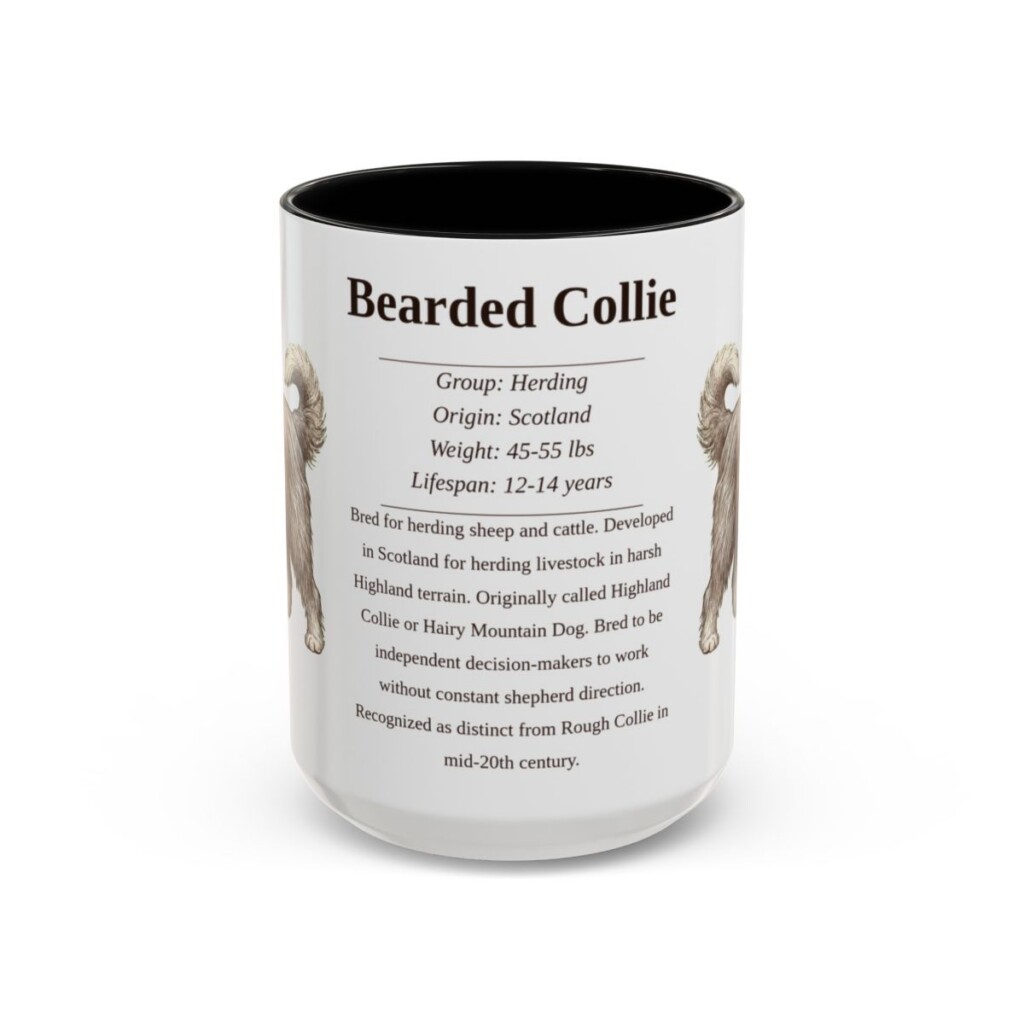 15oz-bearded-collie-mug-writeup-black-front 15oz Bearded Collie Mug, Black, front view