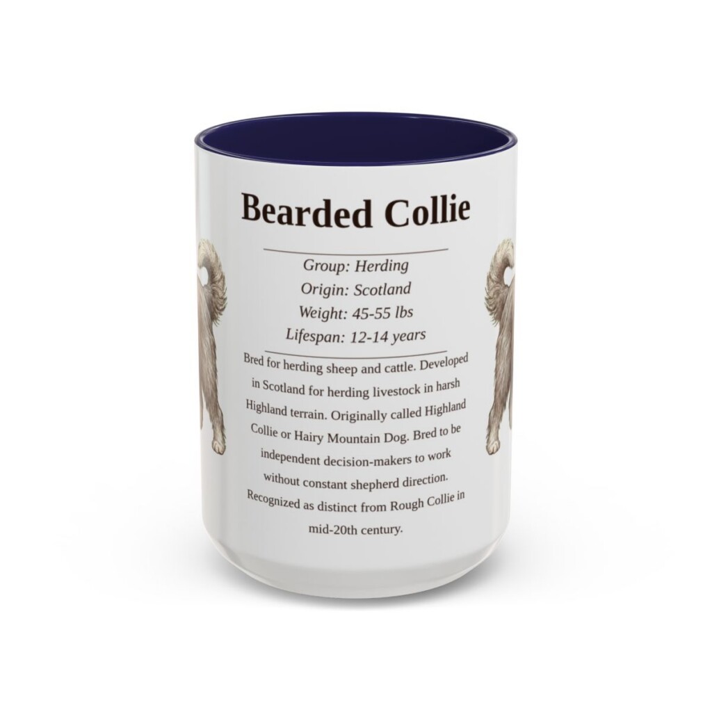 15oz-bearded-collie-mug-writeup-navy 15oz Bearded Collie Mug, Navy, front view