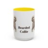 15oz Bearded Collie Mug, Yellow, front view