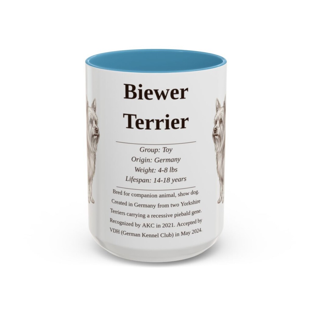 15oz Biewer Terrier Mug, Light Blue, front view