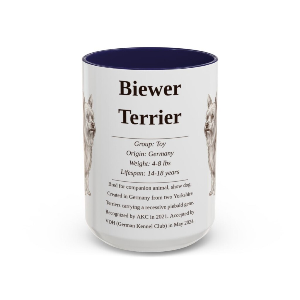 15oz Biewer Terrier Mug, Navy, front view