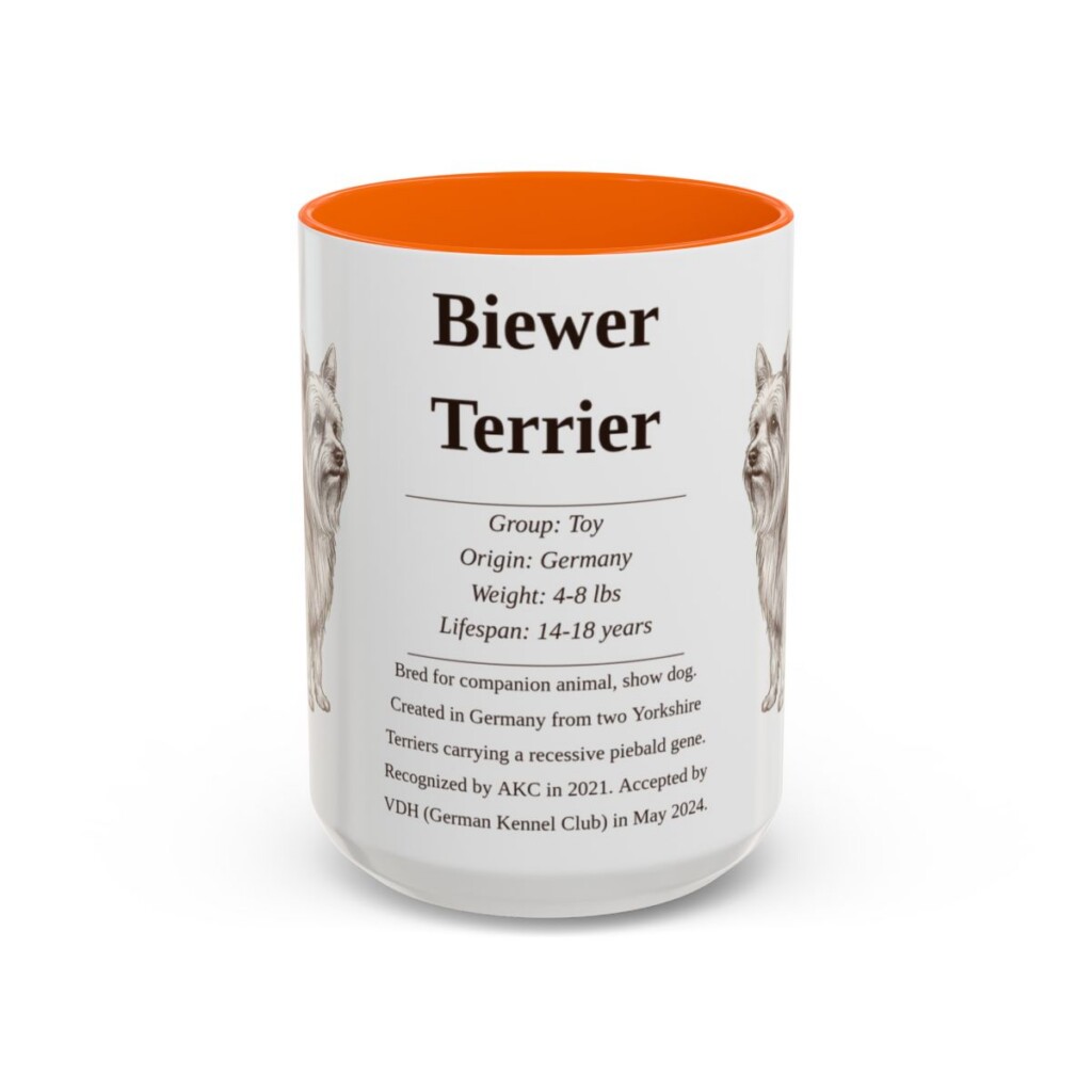 15oz Biewer Terrier Mug, Orange, front view