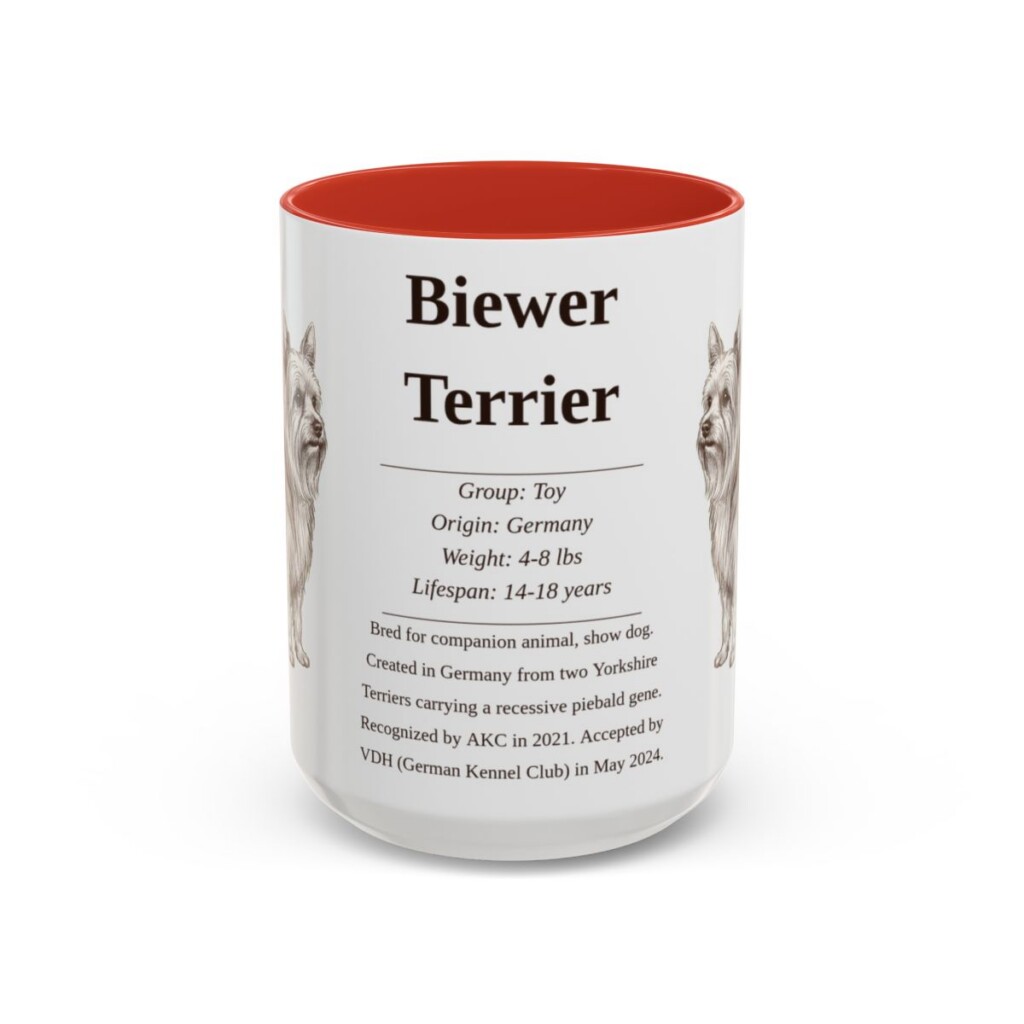 15oz Biewer Terrier Mug, Red, front view