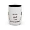 15oz Black and Tan Coonhound Mug, Black, front view