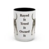 15oz Funny Black and Tan Coonhound Mug, Black, front view