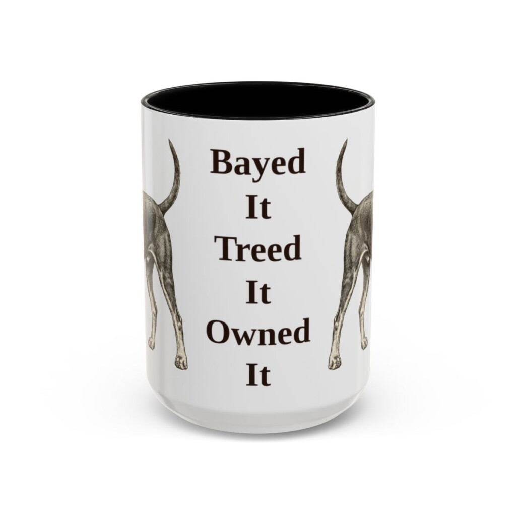 15oz Funny Black and Tan Coonhound Mug, Black, front view