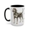 15oz Funny Black and Tan Coonhound Mug, Black, left side view