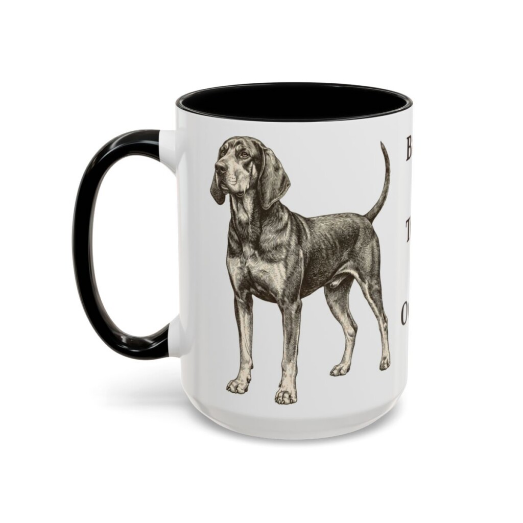 15oz Funny Black and Tan Coonhound Mug, Black, left side view