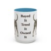 15oz Funny Black and Tan Coonhound Mug, Light Blue, front view