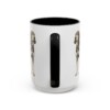 15oz Black and Tan Coonhound Latin Mug, Black, back view