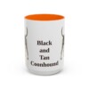 15oz Black and Tan Coonhound Mug, Orange, front view