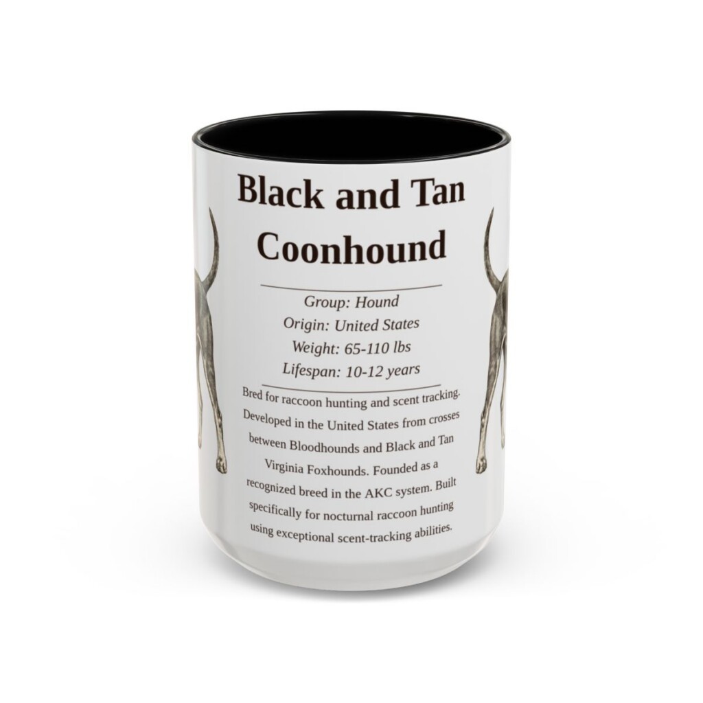 15oz black and tan coonhound mug, Black