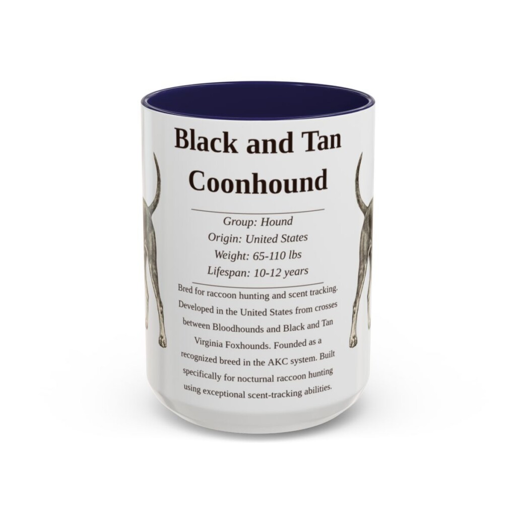 15oz black and tan coonhound mug, Navy