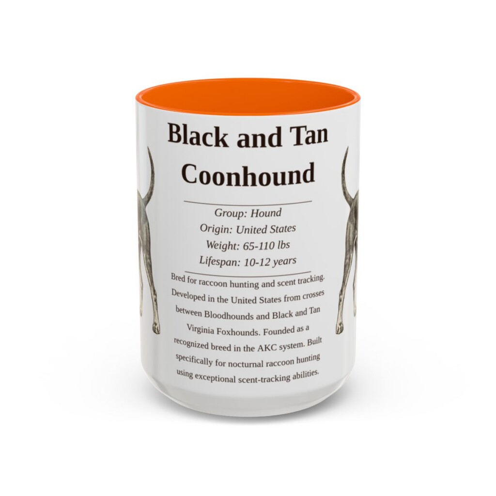 15oz black and tan coonhound mug, Orange