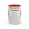 15oz black and tan coonhound mug, Red