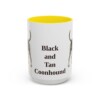 15oz Black and Tan Coonhound Mug, Yellow, front view