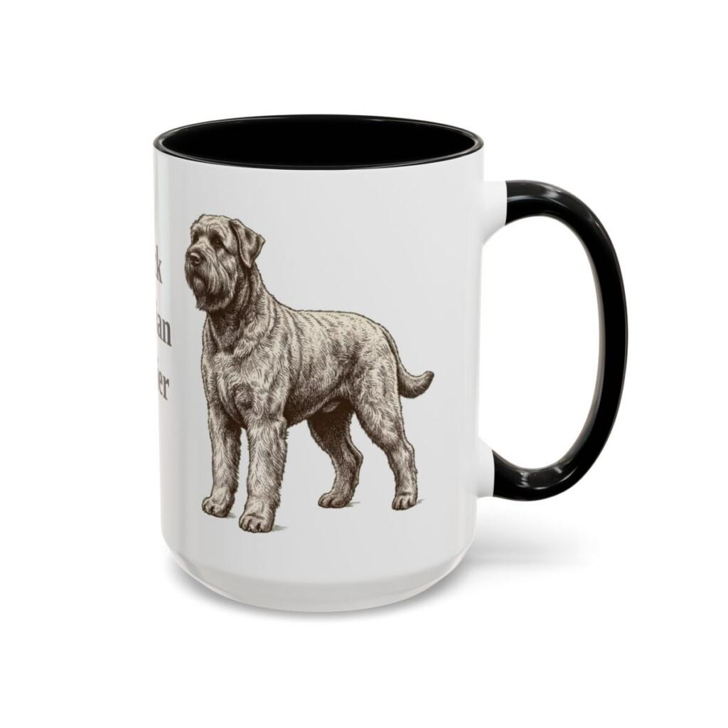 15oz Black Russian Terrier Mug, Black, right side view