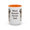 15oz Black Russian Terrier Dog Dad Mug, Orange, front view