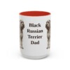 15oz Black Russian Terrier Dog Dad Mug, Red, front view