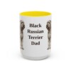 15oz Black Russian Terrier Dog Dad Mug, Yellow, front view