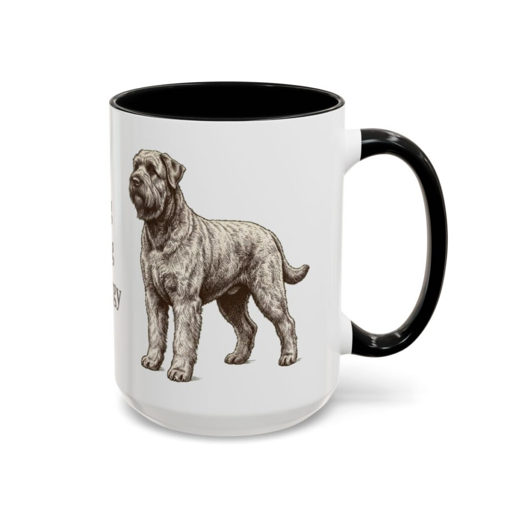 15oz Funny Black Russian Terrier Mug, Black, right side view
