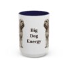 15oz Funny Black Russian Terrier Mug, Navy, front view
