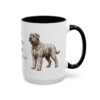 15oz Black Russian Terrier Latin Mug, Black, right side view
