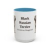 15oz Black Russian Terrier Latin Mug, Light Blue, front view