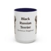 15oz Black Russian Terrier Latin Mug, Navy, front view