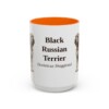 15oz Black Russian Terrier Latin Mug, Orange, front view