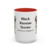 15oz Black Russian Terrier Latin Mug, Red, front view