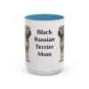 15oz Black Russian Terrier Dog Mom Mug, Light Blue, front view