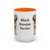 15oz Black Russian Terrier Mug, Orange, front view