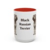 15oz Black Russian Terrier Mug, Red, front view
