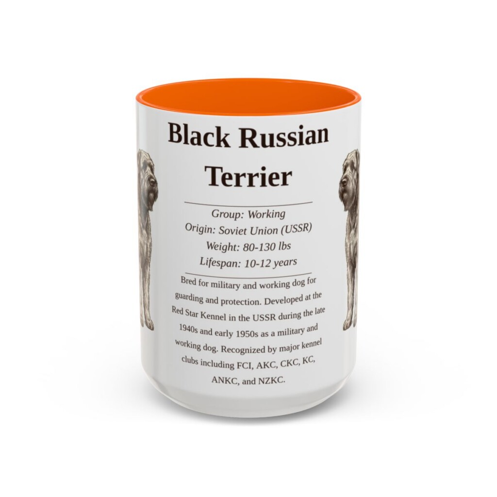 15oz-black-russian-terrier-mug-writeup-orange 15oz Black Russian Terrier Mug, Orange, front view