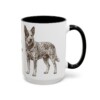 15oz Blue Heeler Dog Dad Mug, Black, right side view