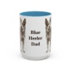15oz Blue Heeler Dog Dad Mug, Light Blue, front view