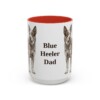 15oz Blue Heeler Dog Dad Mug, Red, front view