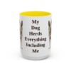 15oz Funny Blue Heeler Mug, Yellow, front view