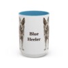 15oz Blue Heeler Mug, Light Blue, front view