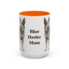 15oz-blue-heeler-mug-mom-orange 15oz Blue Heeler Dog Mom Mug, Orange, front view