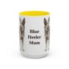 15oz-blue-heeler-mug-mom-yellow 15oz Blue Heeler Dog Mom Mug, Yellow, front view