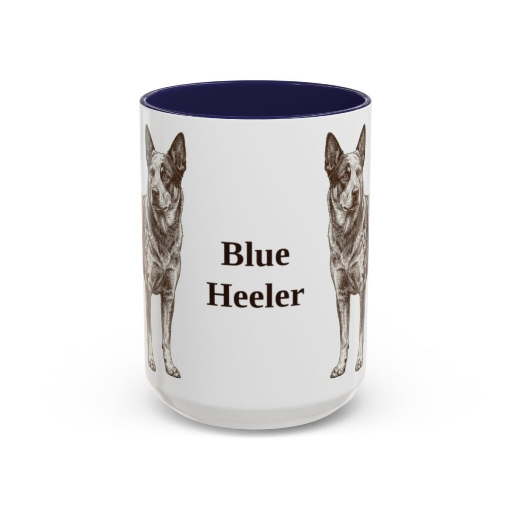 15oz Blue Heeler Mug, Navy, front view