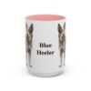 15oz Blue Heeler Mug, Pink, front view
