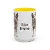 15oz Blue Heeler Mug, Yellow, front view