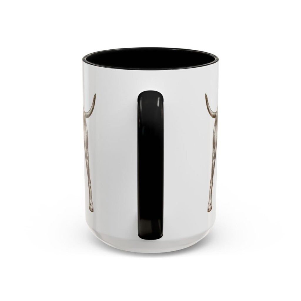 15oz Blue Lacy Mug, Black, back view